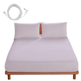 F FINEC Grounding Sheets for Earthing Queen Size, Fitted Earthing Sheets Grounding Fitted Sheet for Improving Sleep, Better Working and Help with Anxiety, Organic Cotton & Silver Fiber, White