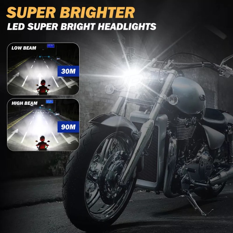 CHUSYYRAY H7 LED Motorcycle Headlight Bulb Kit 6000K White For