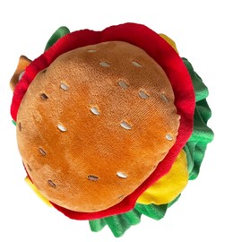 Cat Hamburger Headwear Cartoon Cute Soft Comfortable Plush Adjustable Pet Hat Headwear for Party Photo Shoot M (Recommended Within 9kg/19.8lb)