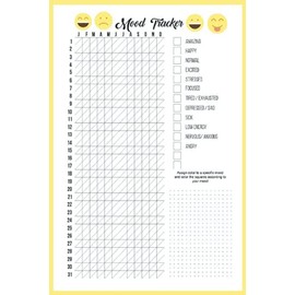 Notebook - Mood Tracker: Journal _6in x 9in x 114 Pages White Paper Blank Journal with Black Cover Perfect Size