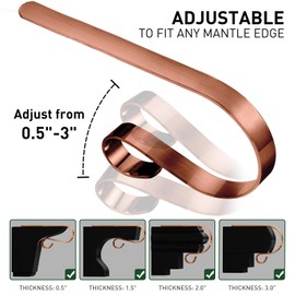 Edoneery Christmas Stocking Holders for Fireplace Mantle with Separate Double-Sided Tapes, 6 Pack Adjustable Non-Slip Metal Stocking Hangers for Mantel Xmas Party Decorations,Red Bronze