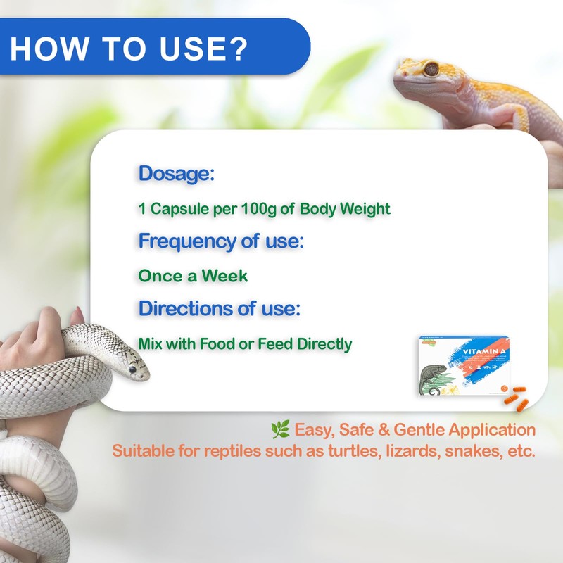 NUTRIARISE Reptile Vitamin A Supplement – Eye Health Support for