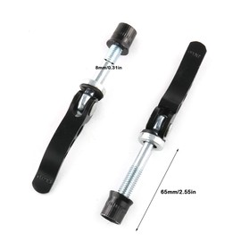 E-outstanding 2-Pack Bike Seat Clamp Seat Post Quick Release Saddle Parts Folding Bicycle Mountain Bike Parts M8x65, Black