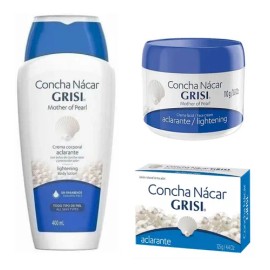 Kit Cocha Nácar Grisi, Crema Corporal+ Crema Facial+ Jabón. Neutra