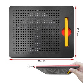 HONPHIER Kids Magnetic Drawing Tablet Magnetic Steel Balls Board Doodle Scribble Sketch Pad Magnet Writing Pads Preschool STEM Education Toys for Children (Small, Black)