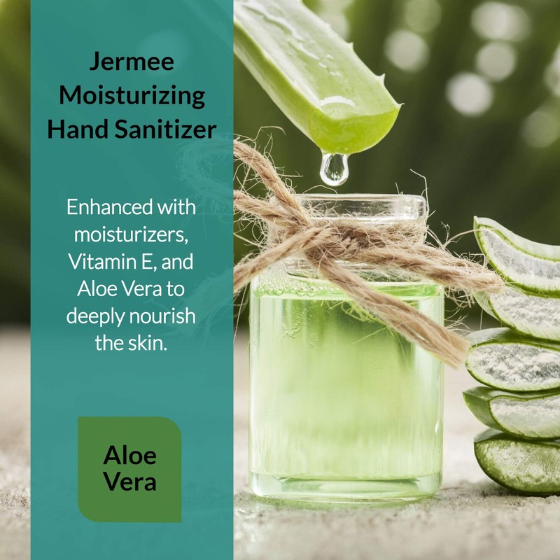 JERMEE Moisturizing Hand Sanitizer Gel, 70% Alcohol - Kills 99.99%