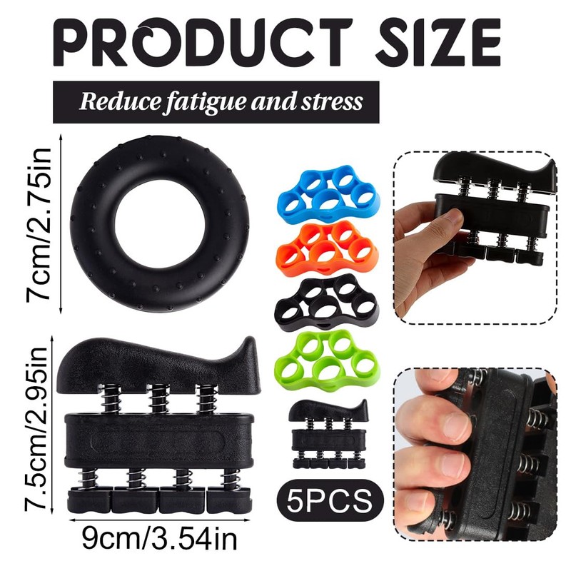 HABNI 5 Pcs Grip Strength Trainer Finger Trainer Forearm Strengthener