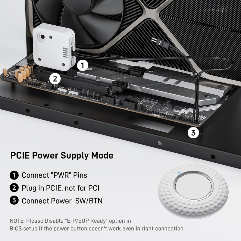 Wireless PC Power Button, Remote PC Power Switch with PCIE