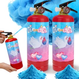 Gender Reveal Fire Extinguisher, 2 Pack Boy Gender Reveal Ideas Party Decor, Biodegragable Gender Reveal Party Supllies (Extra Large)