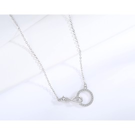 Weelody Auntie and Niece Necklace, Sterling Silver CZ Infinity Necklace for Women, Birthday Gifts for Niece from Aunt, Aunt Niece Gift, Necklace for Aunty