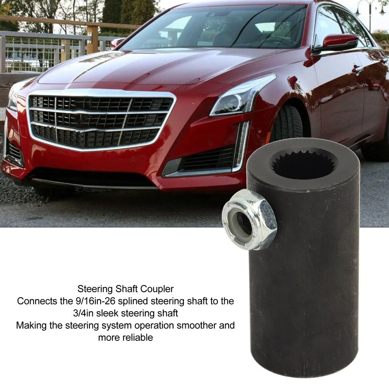 9/16in‑26 Spline to 3/4in Round Smooth Steering Shaft Coupler Non