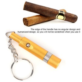 Cigar Hole Puncher, Hole Punching Circular Cuts with Keychain Ring Reasonable Size Cigar Punch Tool Easy to Use Cigar Draw Enhancer Tool Accessories