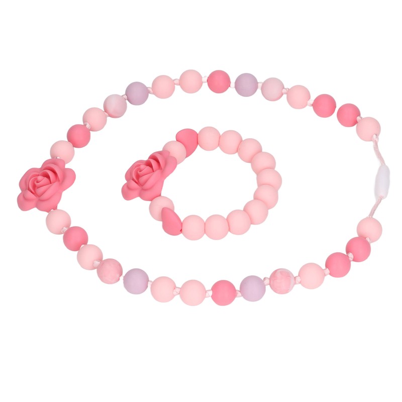 Teething Necklace Bracelet Silicone Flower Shape Design Elegant Exquisite Infant