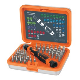 TRUPER JOY-43, Juego desarmadores de joyero, punta intercambiable, 42 pzas