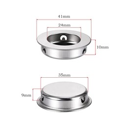 Pack of 6 Handle Shells Round Inlet Handle Concealed Round Pull Handles Handle Shell Sliding Door for Drawers Cupboard Wardrobe Dressing Table