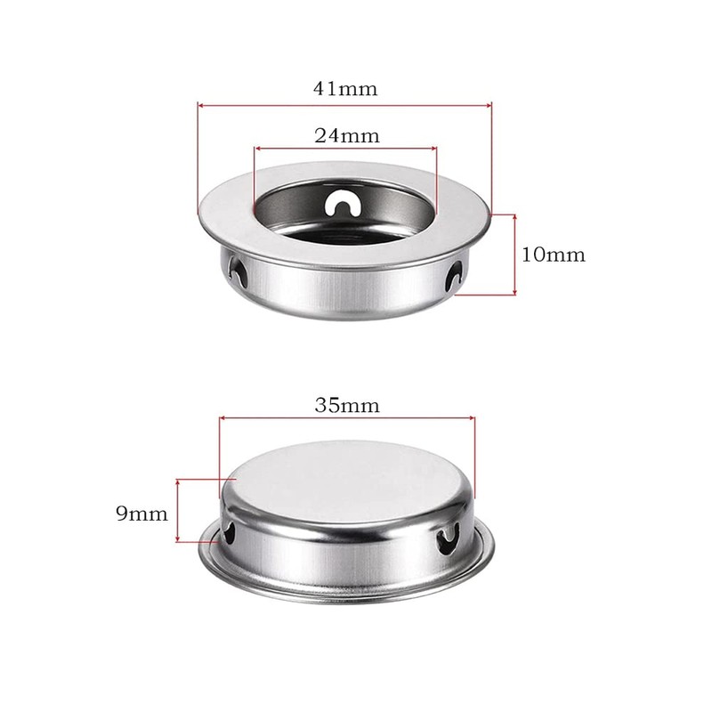 Pack of 6 Handle Shells Round Inlet Handle Concealed Round