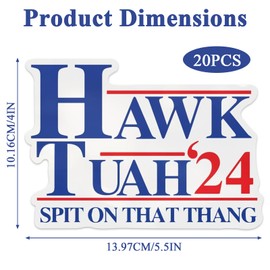 Carreneu Hawk Tuah Stickers, Hawk Tuah Stickers, Spit on That Thing, Funny Car Stickers, Waterproof, Funny Car Stickers for Car Window, Car Bumper, Laptop, Helmet, Gag, Gift, Gift Idea, Pack of 20