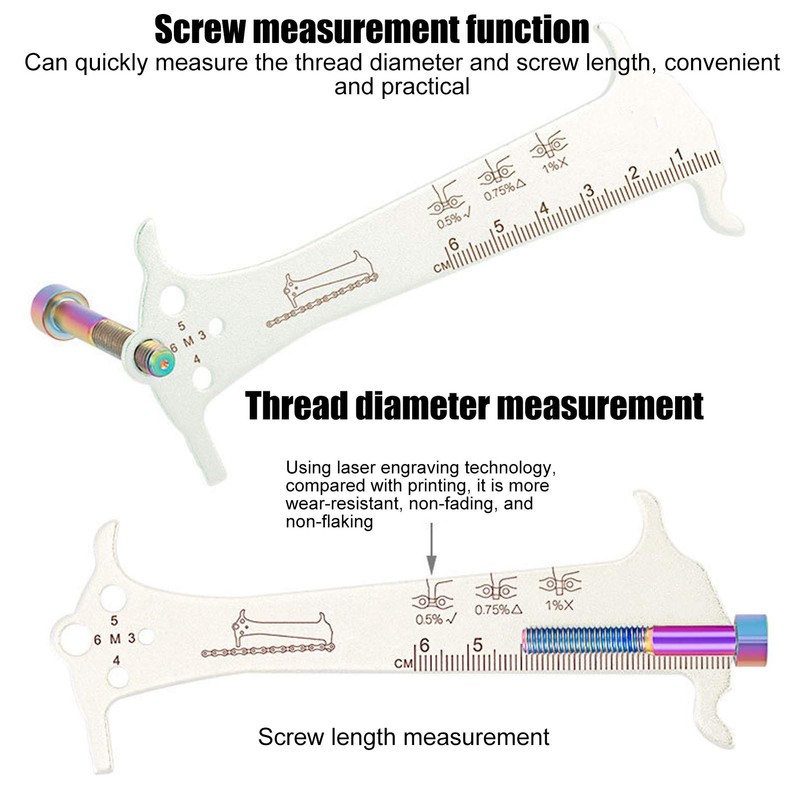 Chain Wear Indicator, 3 in 1 Stainless Steel Bicycle Chain
