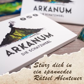 Arkanum Treasure Island - Escape Room Game for Adults, Friends and Families. Board Game for 1-6 People