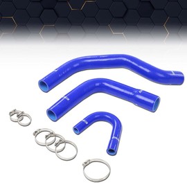PIT66 Silicone Radiator Hose Kit Compatible with 1972-1981 Jeep AMC CJ5 CJ6 J10 J20 Wagoneer 304 360 V8 Blue with Clamps