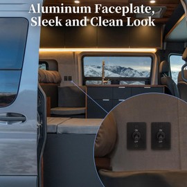 RVSPARK Toggle Switch 12V with Aluminum Mounting Plate Pre-soldered 14AWG Leads 20A 2 Pin SPST ON OFF Toggle Switch with Weather-resistant Boot Cover for Marine Boat RV Trailer Truck Automotive (1Pcs)