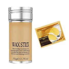 Wax Stick Barra de Cera para Cabello 75g Control Anti Frizz y Baby Hair Acabado Natural + Incluye Parche de Ojos 24K