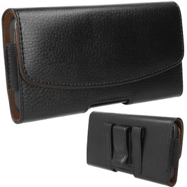 TECHGEAR [CAPSULE Holster Horizontal PU Leather Pouch Case Cover with Belt Clip & Loop to Fit Oppo A55, A15, A16, A35, A53s, A54, A93, Find X3 Pro, Reno 4 Z and more