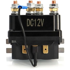 QWORK Solenoid Relay, 12V 250A Winch Relay Solenoid Replacement Contactor for 3000-5000lbs ATV UT Winch Control