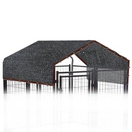 Luxdesc Weather Guard Extra Large All Season Dog Run Cover (10x10FT) Dog Kennel Cover Tarp Mesh Shade Panel - Black Mesh Sunblock Shade Tarp Panel Sunblock Garden Mesh UV Resistant Net