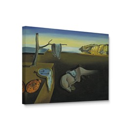 Niwo ART - Persistence of Memory, World's Most Famous Paintings Series, Canvas Wall Art Home Decor, Gallery Wrapped, Stretched, Framed Ready to Hang (20"x16"x1.5")