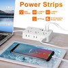 10Ft Surge Protector Flat Extension Cord Flat Plug Power Strip,