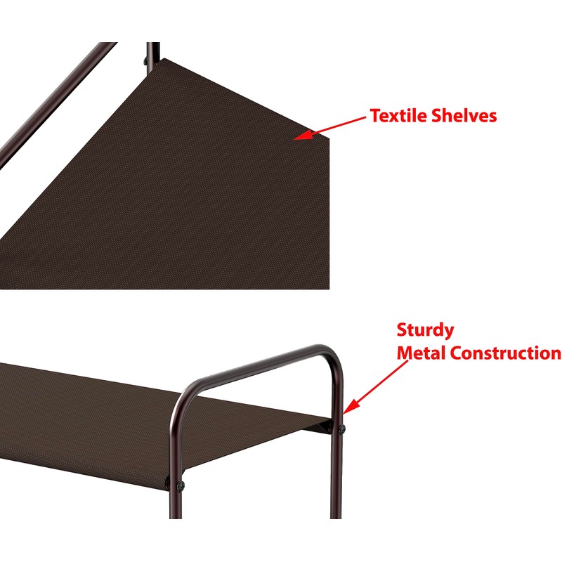 Simple Houseware 2-Tier Shoe Rack Storage Organizer, Bronze