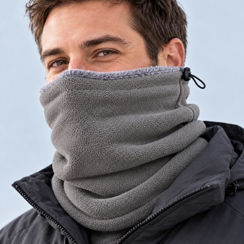 Fleece Neck Warmer Gaiter – Adjustable Windproof Winter Neck Gaiter