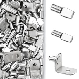 IKOCO 128Pcs Shelf Pegs Kit, 5mm and 1/4 inch Cabinet Shelf Support Pins, Universal Fit for Wood Shelves, Kitchen Cabinets and Closet Organizers