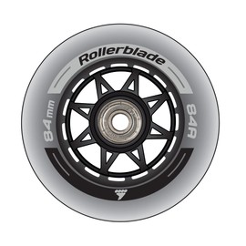 Rollerblade Unisex - Adult 84MM/SG7 Wheel/Bearing XT (8PCS) Wheels, Clear, One Size