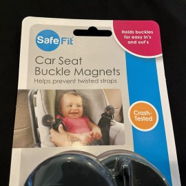SAFEFIT® CAR SEAT BUCKLE MAGNETS - HOLDS BUCKLE, PREVENTS TWISTED STRAPS