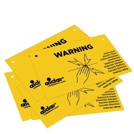 Eider 10399-005 Pack of 5 Warning Sign Caution Electric Fence 5, Yellow