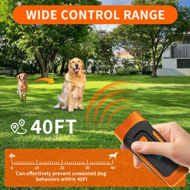 QEWEUUIE Antibarking for Dogs, 25 Feet 3-in-1 Antibarking Ultrasonic Device, 2 Modes Mini Anti-Bark Collar for Indoor and Outdoor Use 01