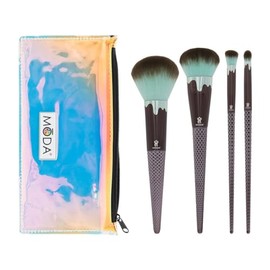 Royal  Langnickel MODA Juego de 5 brochas de maquillaje de cara completa para helado con bolsa incluida, polvo, complejidad, mezclador de ángulo y... 
