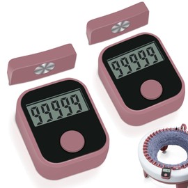 2PCS Knitting Machine Counter, Heyseri Row Counter for Knitting Machine - Attachable Magnetic Suitable for 32.40.48 Needle Row Counter - Pink