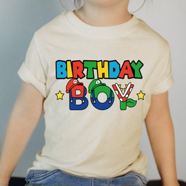 birthday boy gaming shirt Mario Birthday boy shirt toddler boy Birthday 1st 2nd 3rd 4th 5th Birthday Party shirt I'm the birthday boy gamin shirt (2T t-shirt)