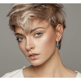 Panda-Jewellery Jewellery Set for Women Earrings Silver 925 Hanging - Women's Necklace with Pendant - Jewellery Set for Her with Crystals Pear - Earrings Hanging and Necklace Girls Gift Women,