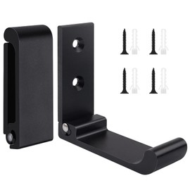 Leryati Pack of 2 Folding Hooks, Foldable Wall Hooks, 90° Foldable Clothes Hooks, Aluminium Wall Towel Hooks with Load Capacity 15 kg, Clothes Hooks, Folding Hooks, Black for Kitchen, Bathroom, Wall