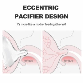 Oberni Baby Bottle Nipple, Off- Centered Nipples,100% Silicone,Replacement Baby Bottle Nipple for Babies, Newborn,Preemie 0-3 0-6 6-12 12+ Months 2 Pack(＋(12+ Month))