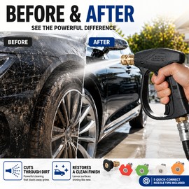 2175 PSI Pressure Washer Gun for Car Cleaning – Short Handle Spray Gun with M22-14 Connector