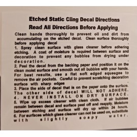 Vinyl Etchings MOON & STARS 8" X 12" OVAL Etched Glass Look Cling Removable & Reusable 36