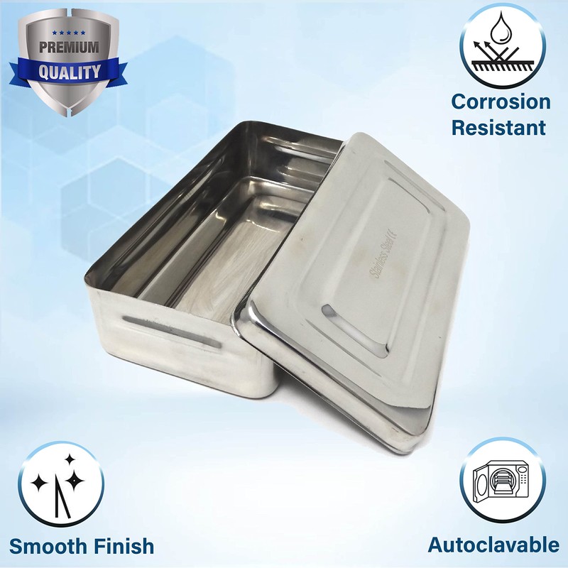 Stainless Steel LAB Dental Sterilizer Instrument Box, Organizer Jewelry/Tool Storage