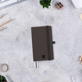 FINOCAM – Nexo Notebook Soft Cover Plain Black | Small Notebook with Micro-Perforated Pages | Pocket and Pen Holder | 72 Pages, Ideal for Writing and Drawing