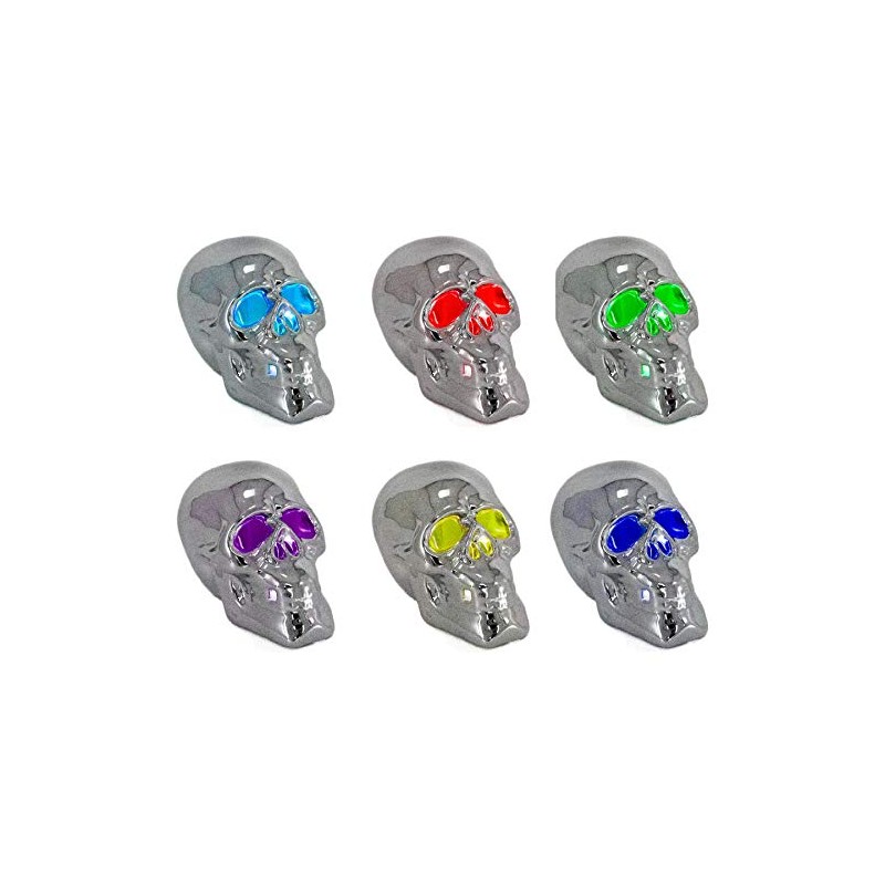 Lesser & Pavey Silver Chrome LED Multicoloured Light Up Skull