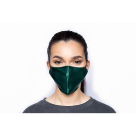 HABAC STUDIO - 100% Mulberry Silk Face Mask Face Masks Washable UK Reusable Face Mask, Black Mens Silk Mask Silk Face Covering for Women 4 Layers Pocket Filter 3x FREE PM 2.5 Filters (Green)